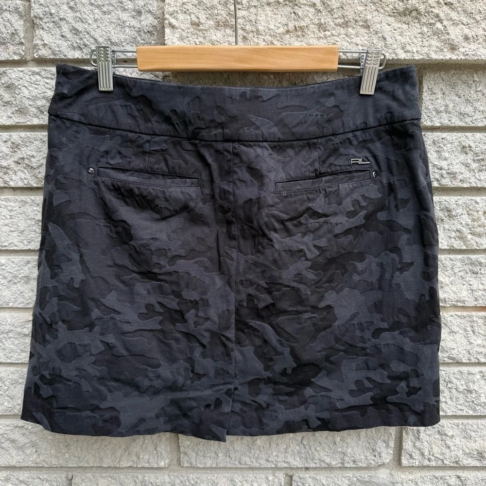 Polo Golf Ralph Lauren Black Camouflage Golf Skort High Rise Women's Size 10